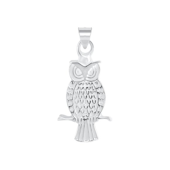 Jewelry - 925 SILVER DIAMOND CUT SMALL OWL PENDANT